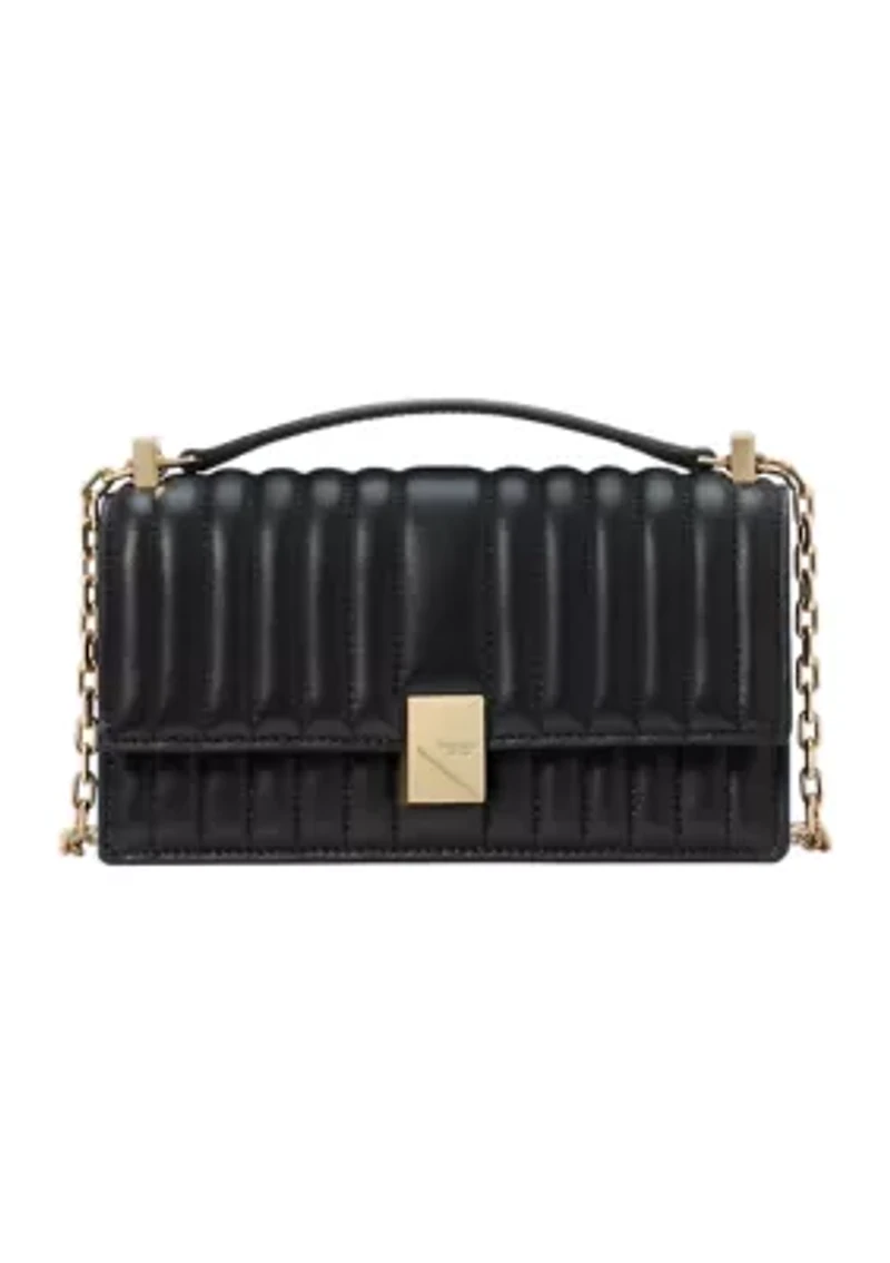 Deco Quilted Leather Mini Flap Chain Crossbody Bag