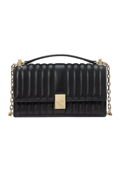 Deco Quilted Leather Mini Flap Chain Crossbody Bag