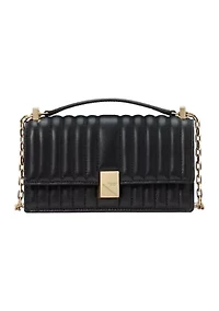 Deco Quilted Leather Mini Flap Chain Crossbody Bag