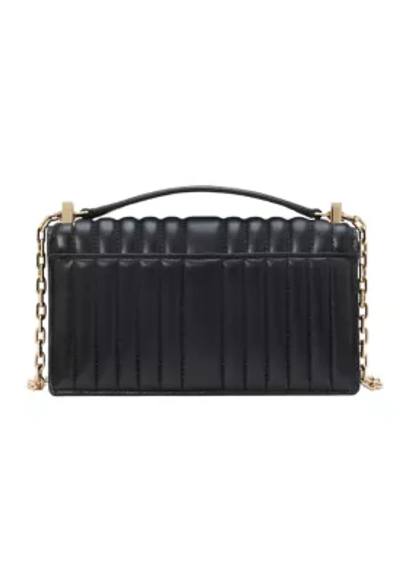 Deco Quilted Leather Mini Flap Chain Crossbody Bag