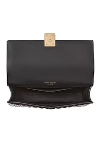 Deco Quilted Leather Mini Flap Chain Crossbody Bag