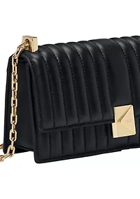 Deco Quilted Leather Mini Flap Chain Crossbody Bag
