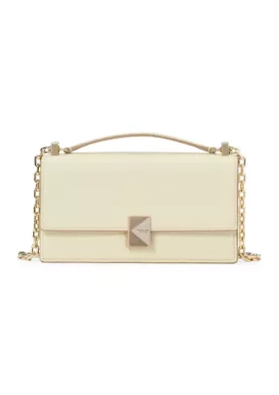 Tribeca Pebbled Leather Mini Flap Chain Crossbody Bag