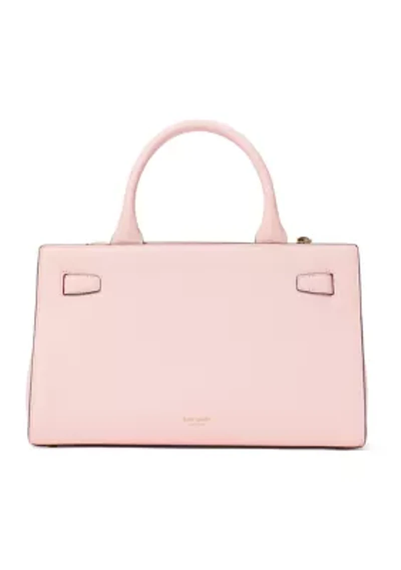 Deco Pebbled Leather Medium Satchel