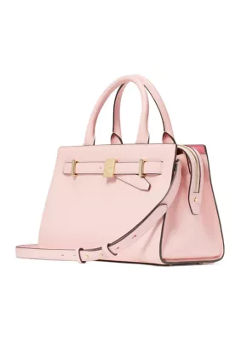 Deco Pebbled Leather Medium Satchel