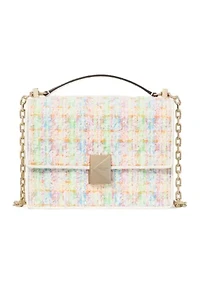 Deco Tweed Chain Strap Shoulder Bag