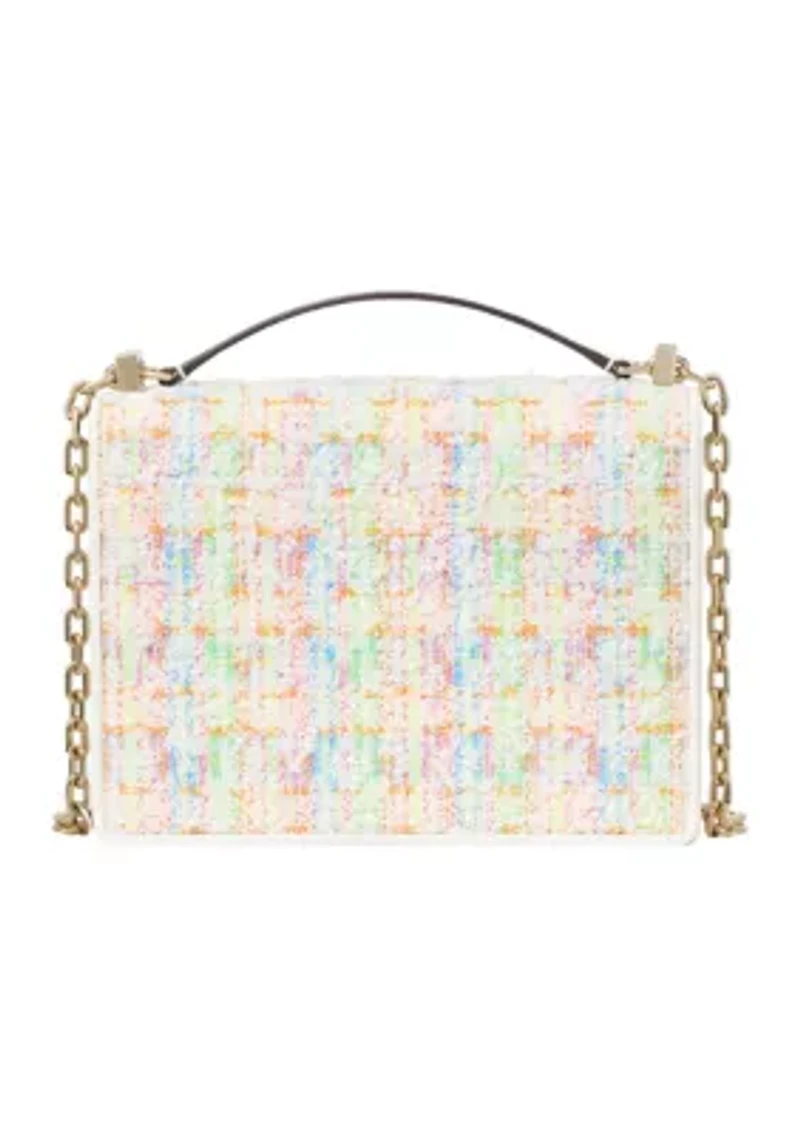 Deco Tweed Chain Strap Shoulder Bag