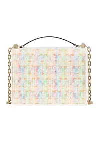 Deco Tweed Chain Strap Shoulder Bag