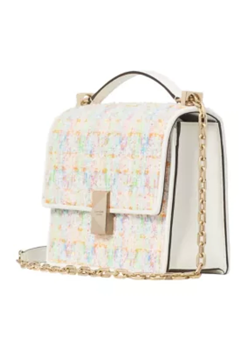 Deco Tweed Chain Strap Shoulder Bag