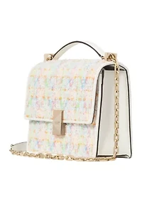 Deco Tweed Chain Strap Shoulder Bag