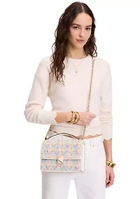 Deco Tweed Chain Strap Shoulder Bag