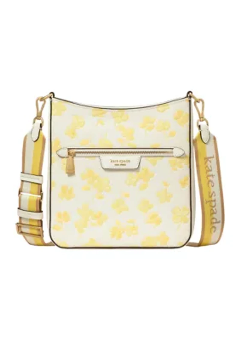 Hudson Spring Pansies Messenger Crossbody