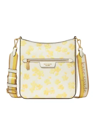Hudson Spring Pansies Messenger Crossbody 