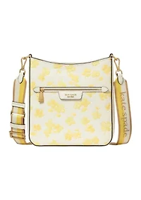 Hudson Spring Pansies Messenger Crossbody 
