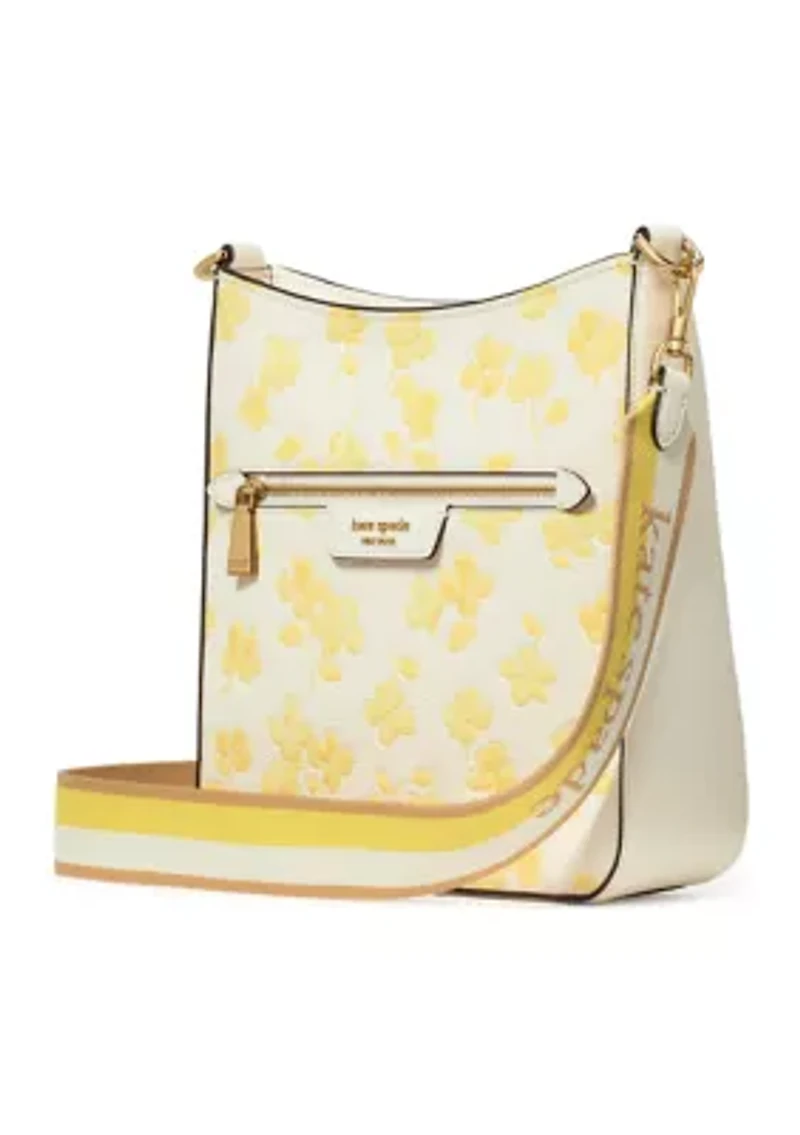 Hudson Spring Pansies Messenger Crossbody 