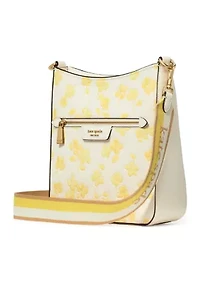 Hudson Spring Pansies Messenger Crossbody 