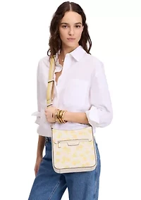 Hudson Spring Pansies Messenger Crossbody 