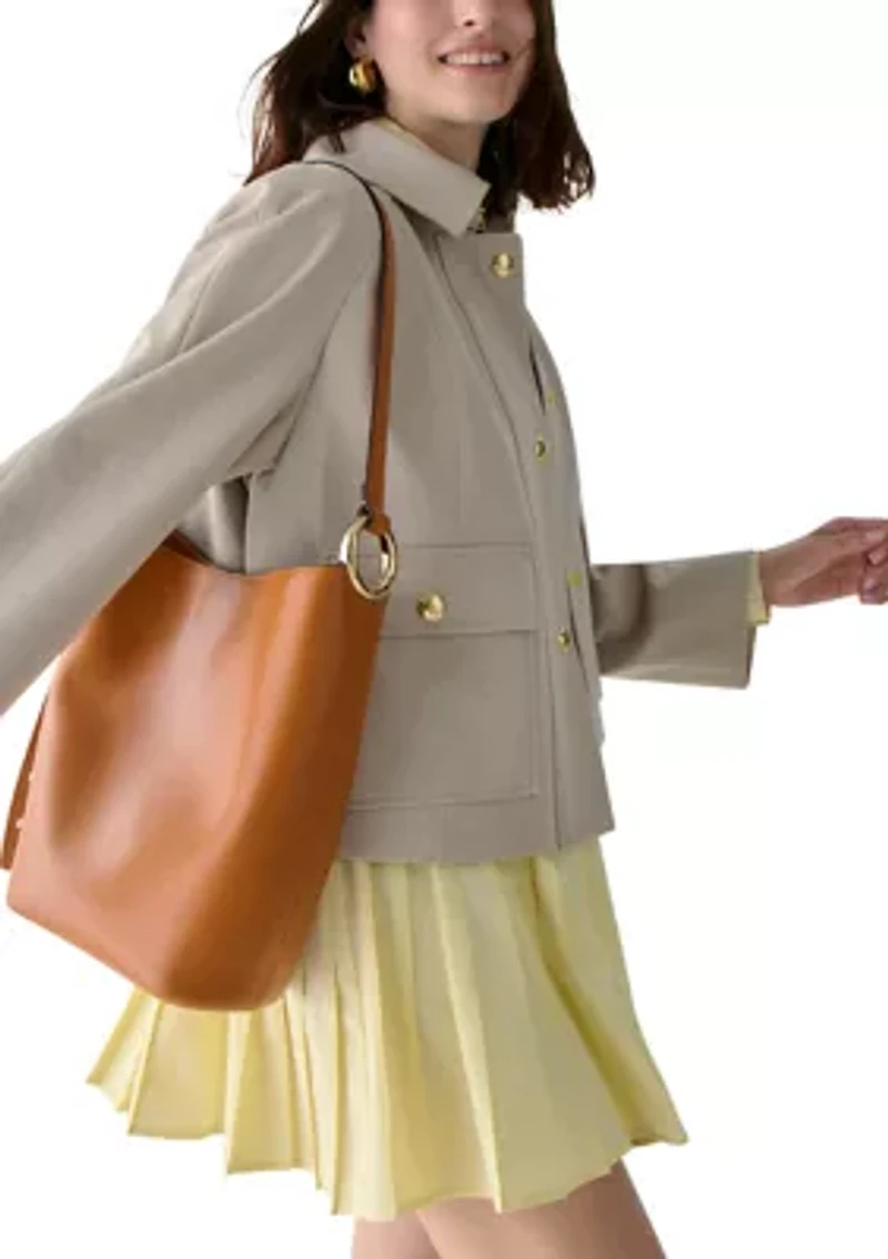 Halo Medium Smooth Leather Bucket Bag