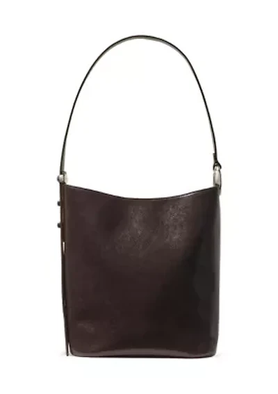 Halo Medium Glazed Leather Bucket Bag