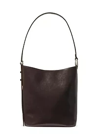 Halo Medium Glazed Leather Bucket Bag 