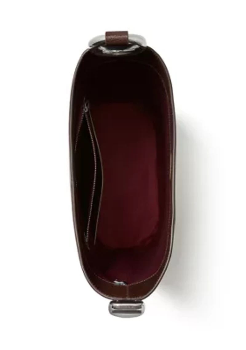 Halo Medium Glazed Leather Bucket Bag 