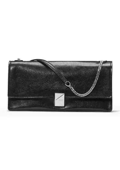 Deco Glazed Leather Soft Shoulder Bag