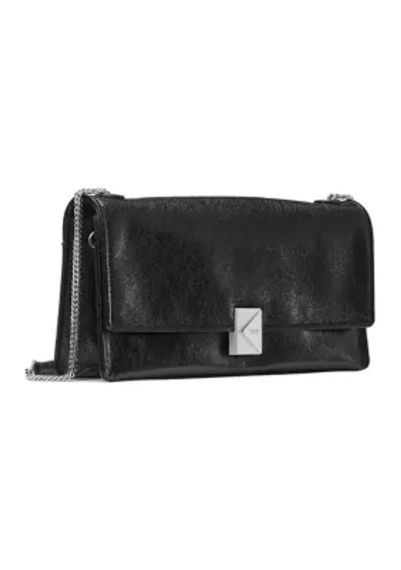 Deco Glazed Leather Soft Shoulder Bag