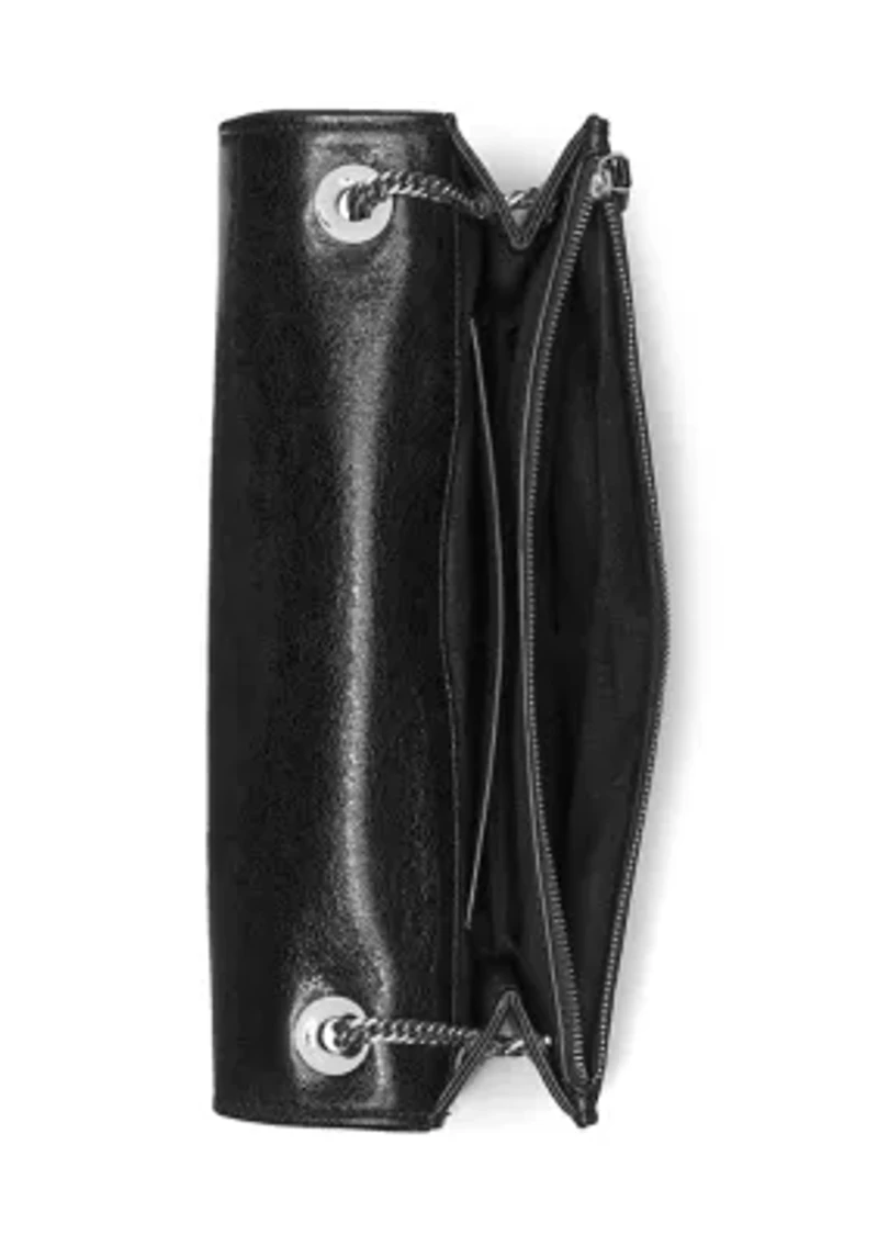 Deco Glazed Leather Soft Shoulder Bag