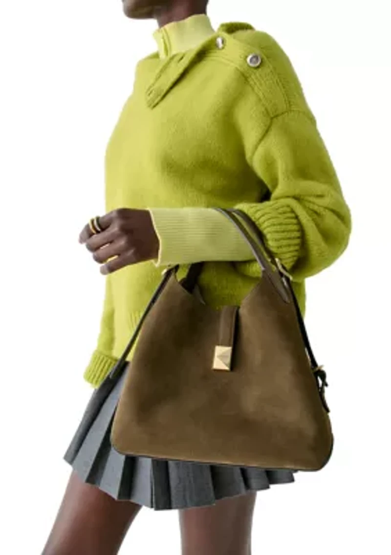 Deco Suede Crossbody Tote Bag 