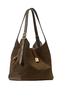 Deco Suede Large Shoulder Bag 