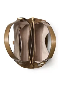 Deco Suede Large Shoulder Bag 