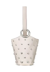 Halo Mini Studded Leather Bucket Bag