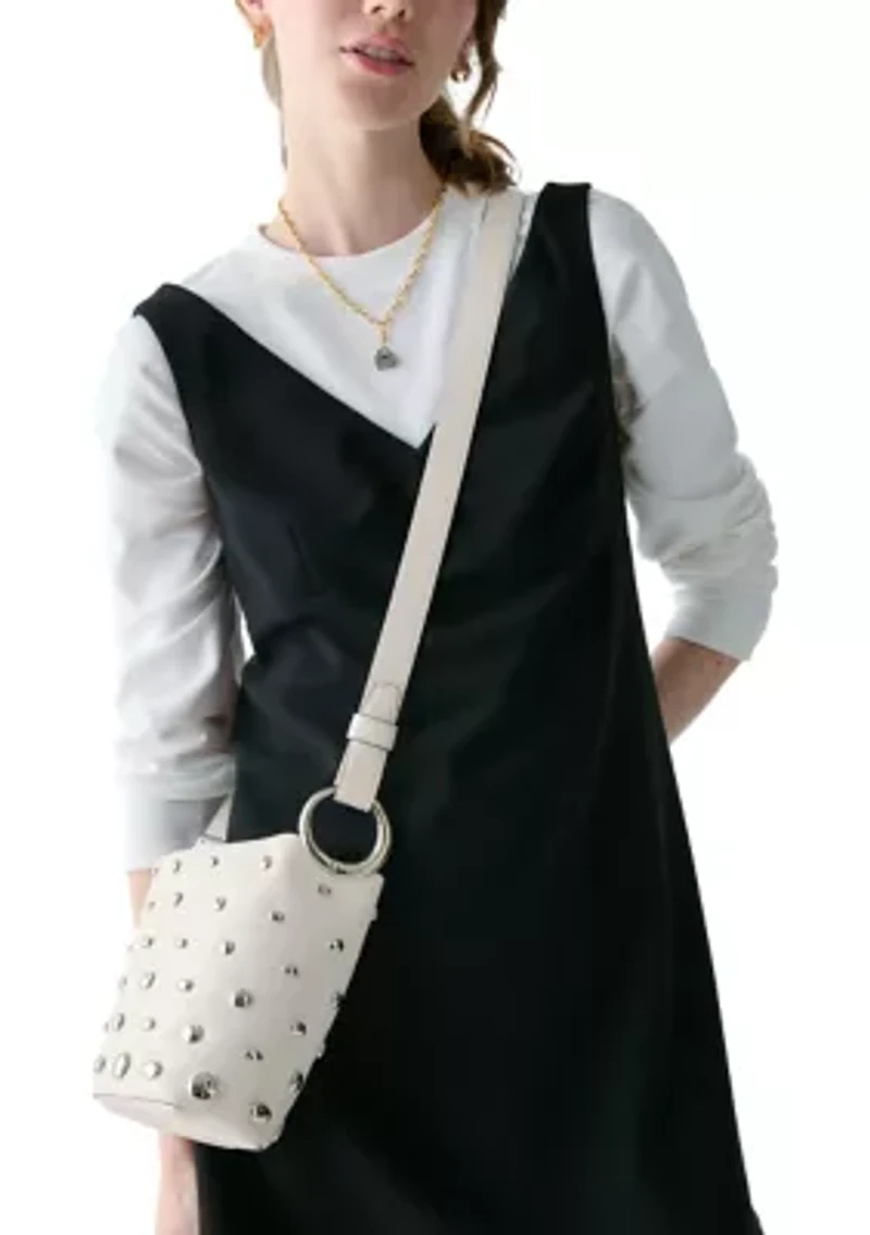 Halo Mini Studded Leather Bucket Bag