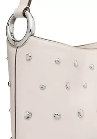 Halo Medium Studded Leather Bucket Bag 