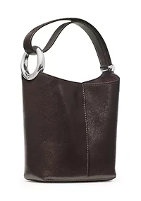 Halo Mini Glazed Donut Leather Bucket Bag 