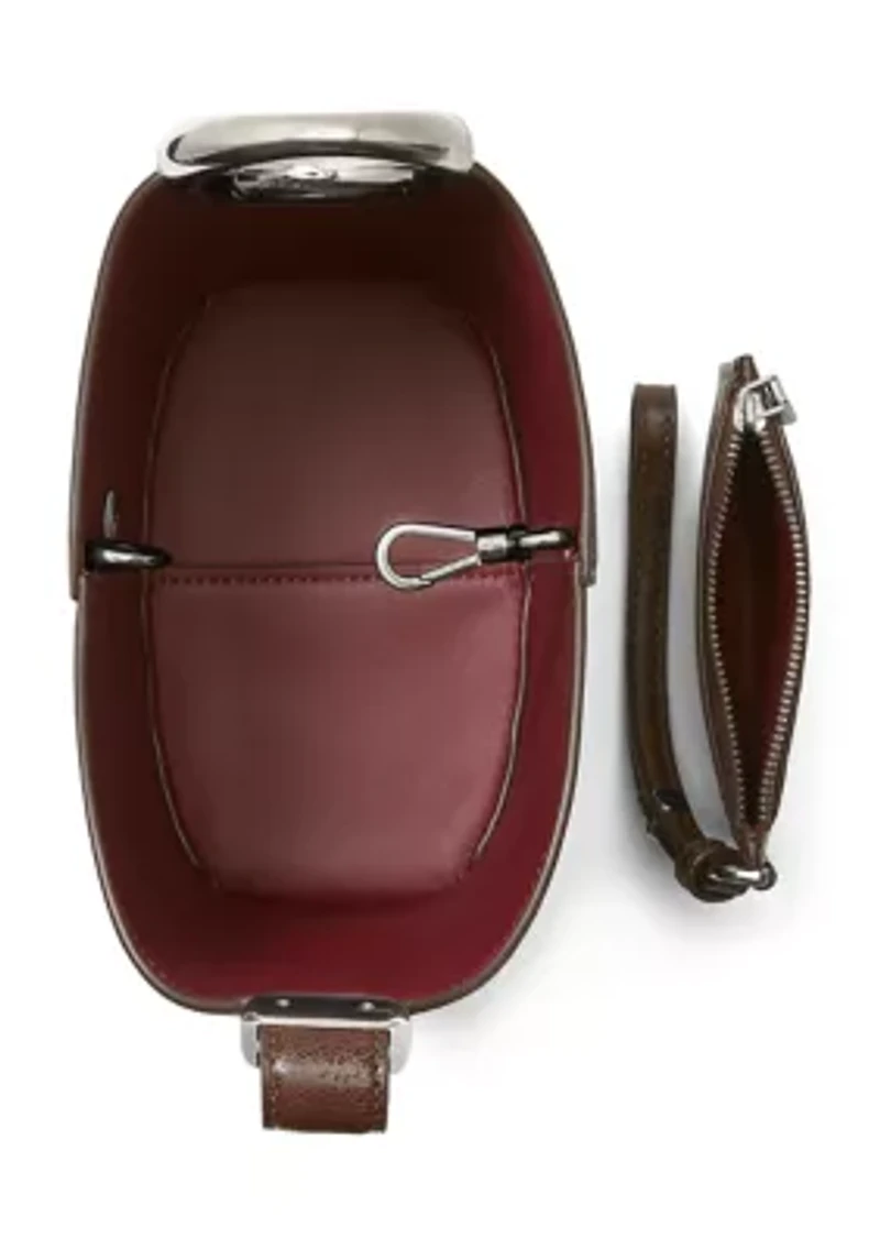 Halo Mini Glazed Donut Leather Bucket Bag 