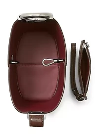 Halo Mini Glazed Donut Leather Bucket Bag 