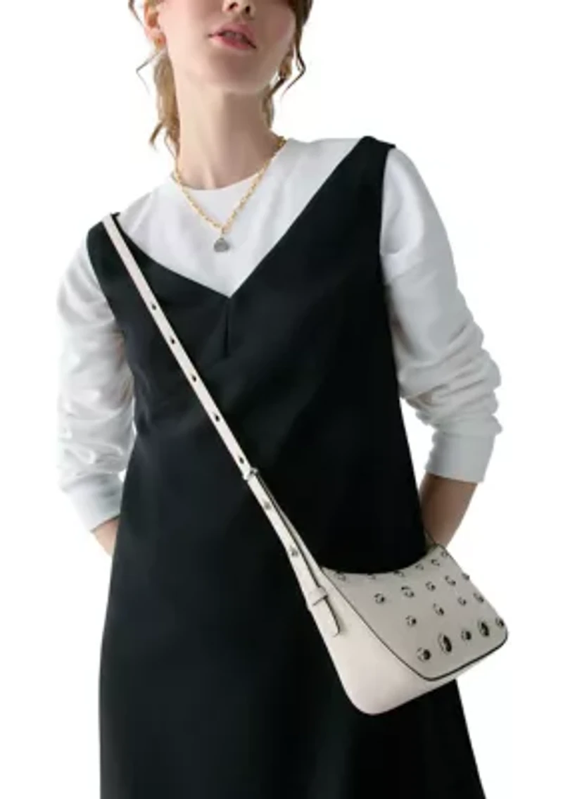 Halo Studded Leather Crossbody Bag