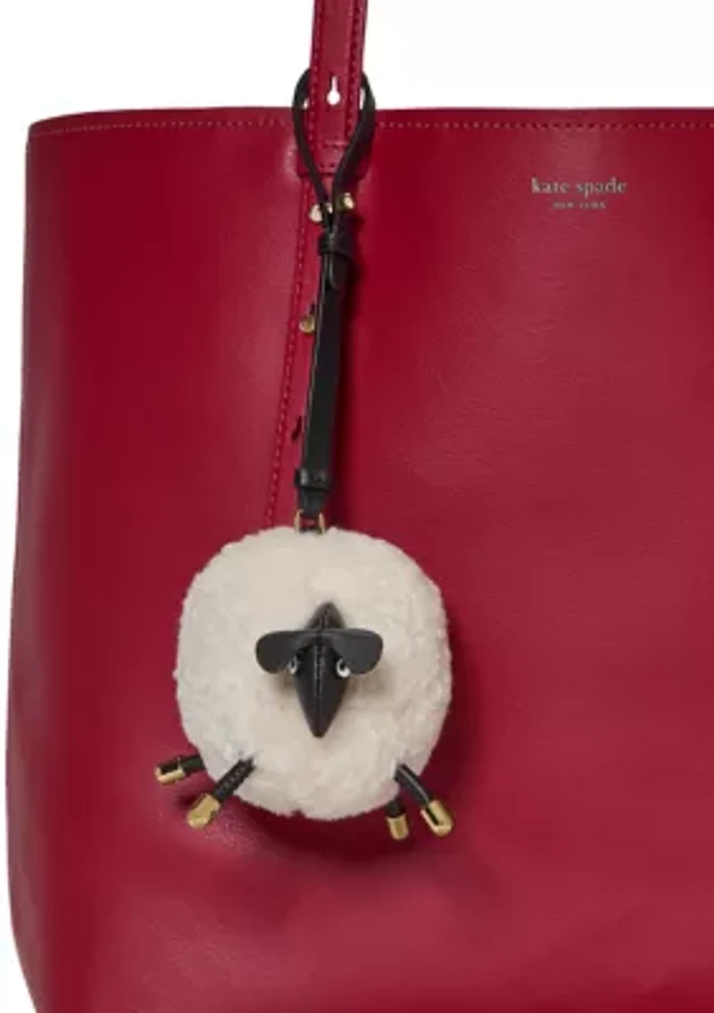 3D Faux Fur Sheep Bag Charm Keyfob