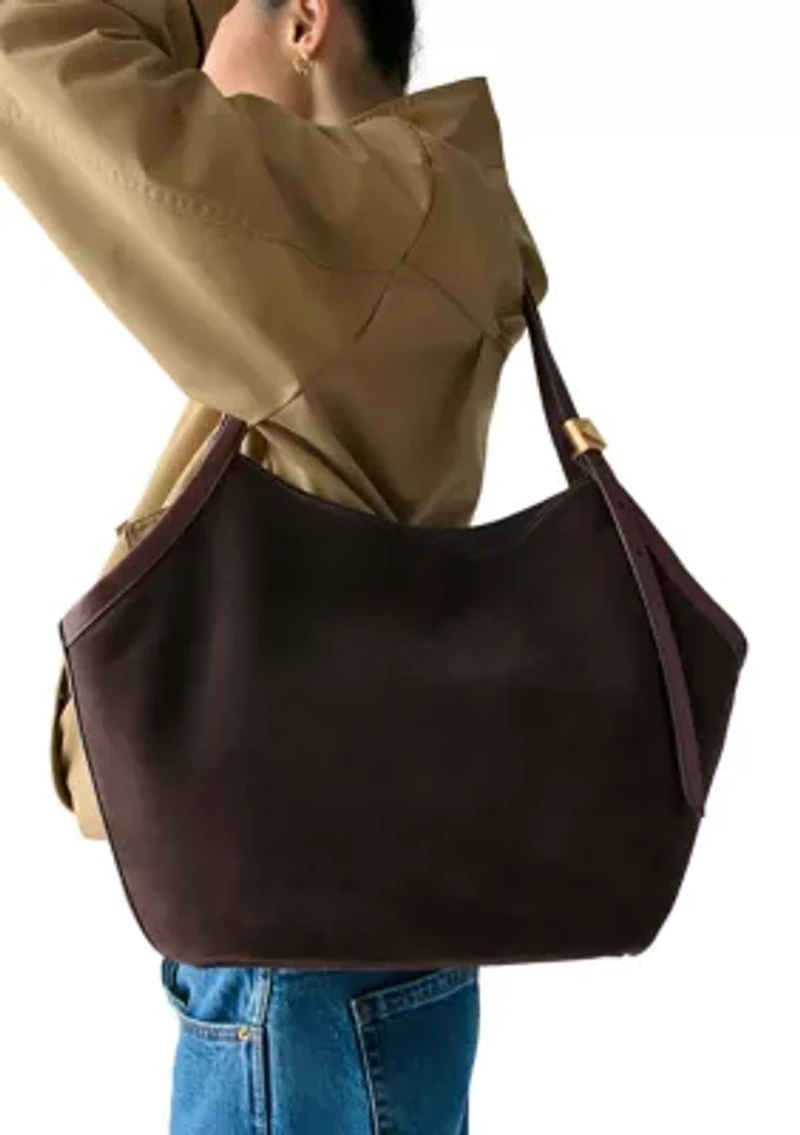 Deco Suede Tulip Tote Bag 