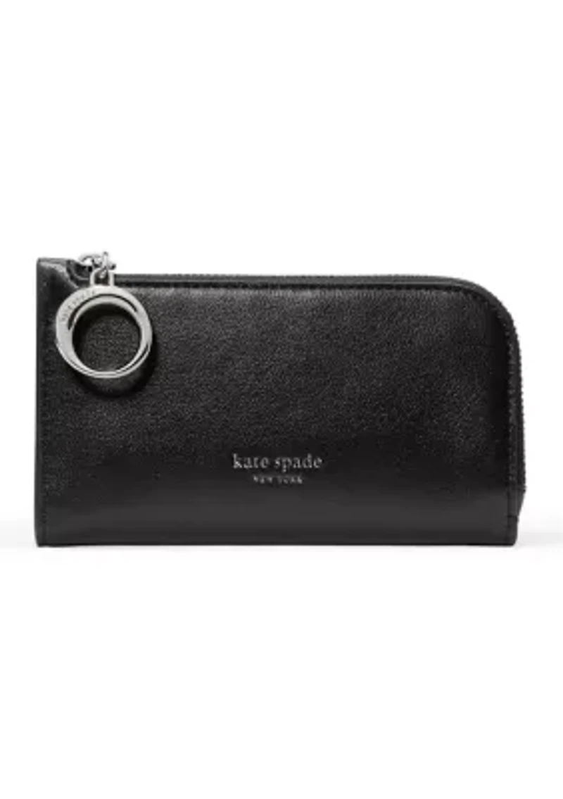 Halo Smooth Leather Small Bifold Zip Around Wallet