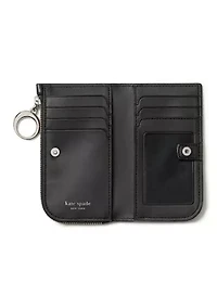 Halo Smooth Leather Small Bifold Zip Around Wallet
