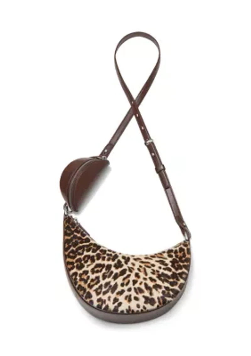 Downtown Leopard Print Calf Hair Crossbody 
