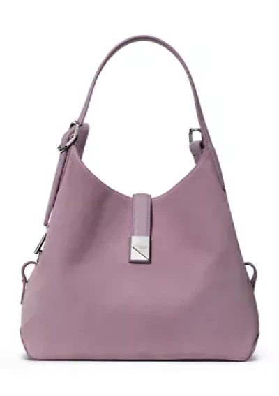 Deco Smooth Leather and Suede Crossbody Tote