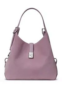 Deco Smooth Leather and Suede Crossbody Tote