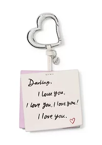 Women's Embossed Leather "I Love You" Bag Charm
