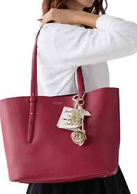 Women's Embossed Leather "I Love You" Bag Charm