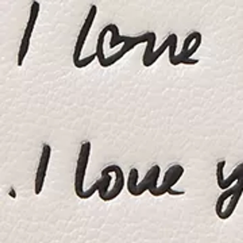 Devin "I Love You" Script Embossed Leather Pouch