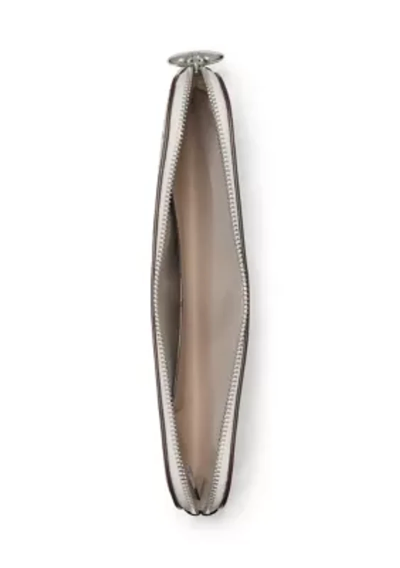 Devin "I Love You" Script Embossed Leather Pouch