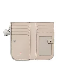 Devin "I Love You" Script Embossed Leather Small Bi-Fold Wallet